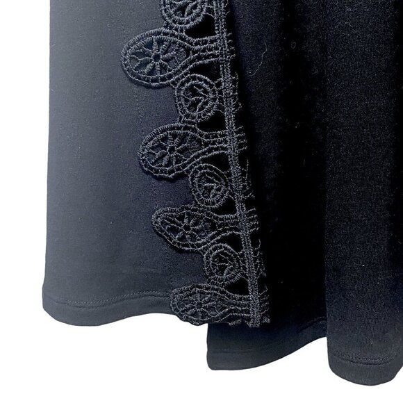 DG2 DIANE GILMAN Black Top Size XL Lace Tee Long Sleeve Womens Rayon Blend NWT - Picture 10 of 11